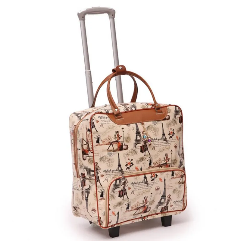 

New arrival large capacity vintage the trend of travel trolley Luggage waterproof suitcase bag Plaid PU boarding bags handbag