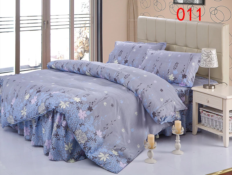 Twin Full Queen Rosemary Polyester Bed Skirt 4Pcs Bedding Set Bed Dust
