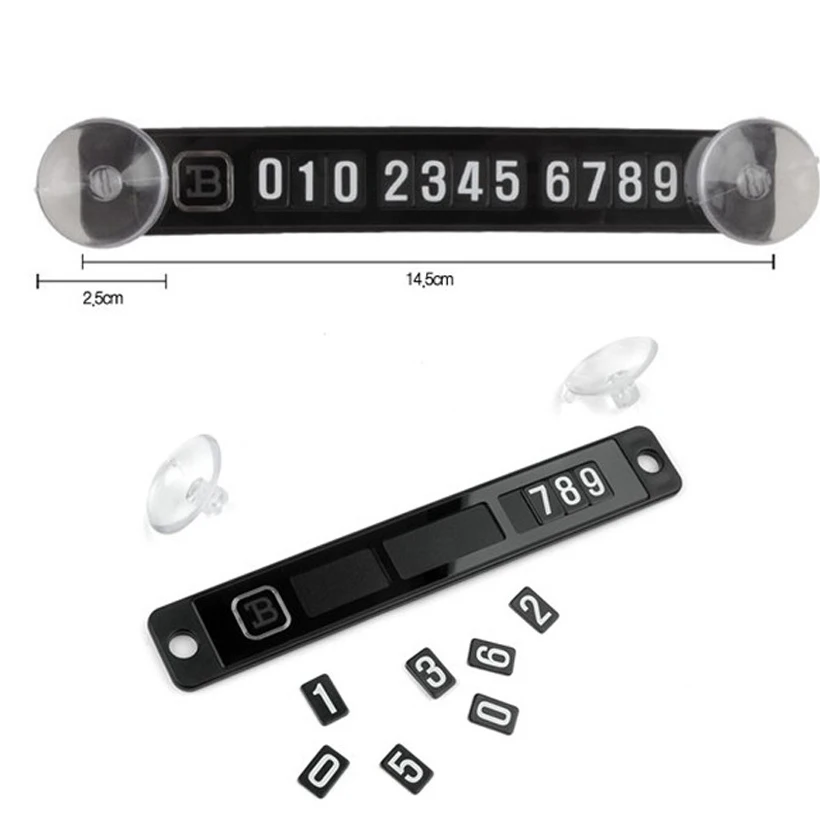 Temporary-Parking-Card Card-Plate Suckers Phone-Number Night-Light Car-Styling Luminous