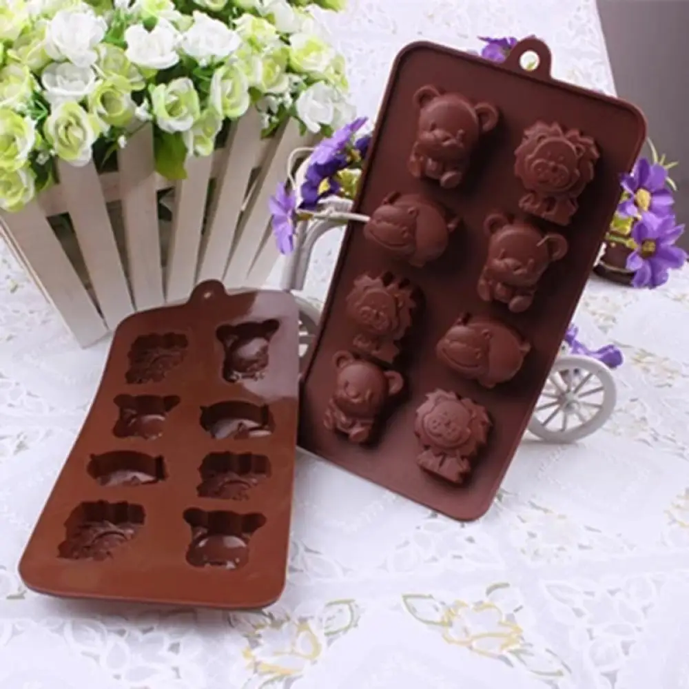 

Cute Animals Silicone Cake Chocolate Mould Soap Jelly Moulds Cake Tools DIY Bakeware Kitchen Bake Pastry Tools Lion Bear hippo