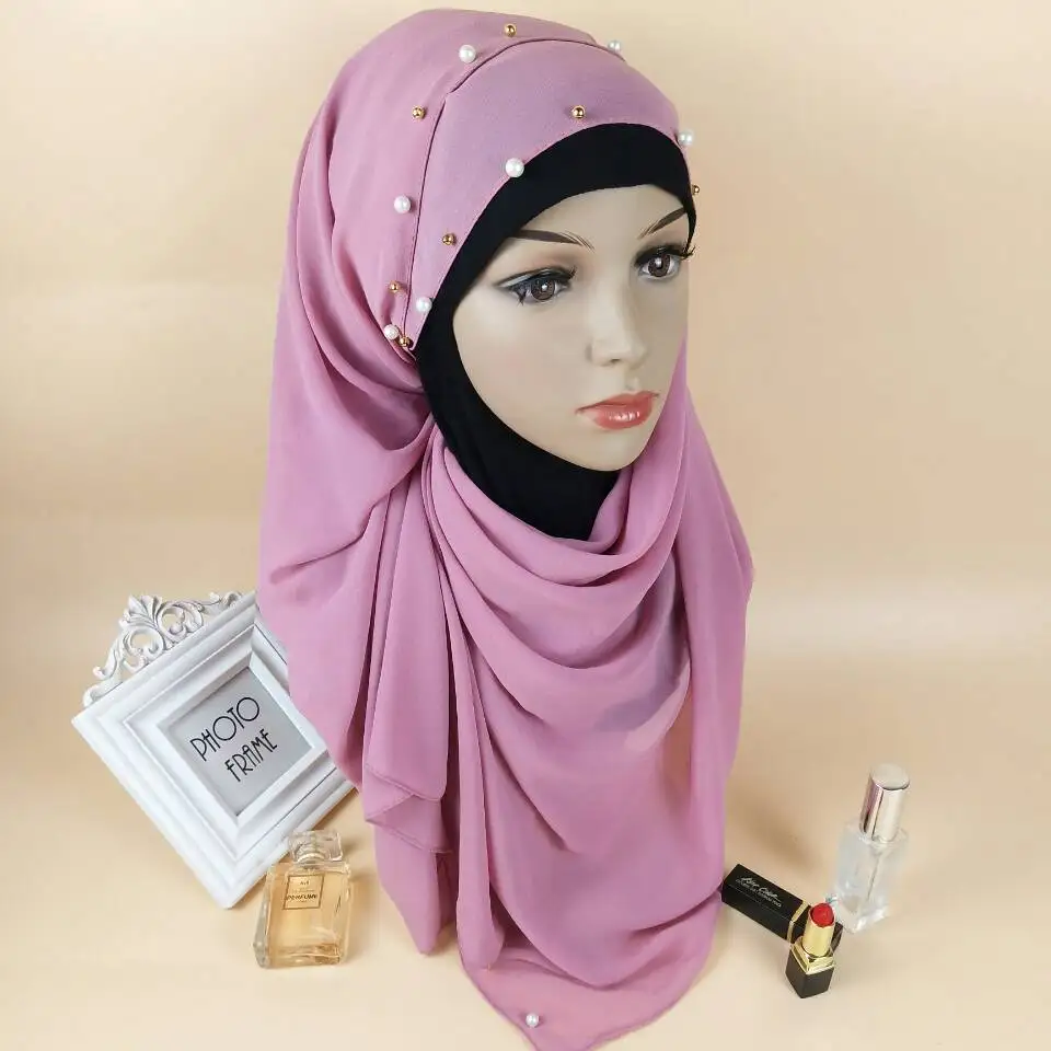 G2 20 штук Высокое качество жемчужина пузырь шифон хиджаб длинные женские шарфы шали шарф, 180*75 см