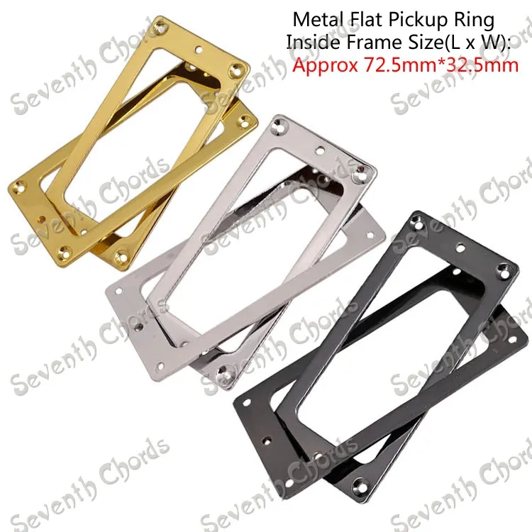 

2 Pcs Metal Flat Base Pickup Humbucker Ring for Electric Guitar / Mounting Inside Frame Size:72.5mm x 32.5mm 3 Colors can choose