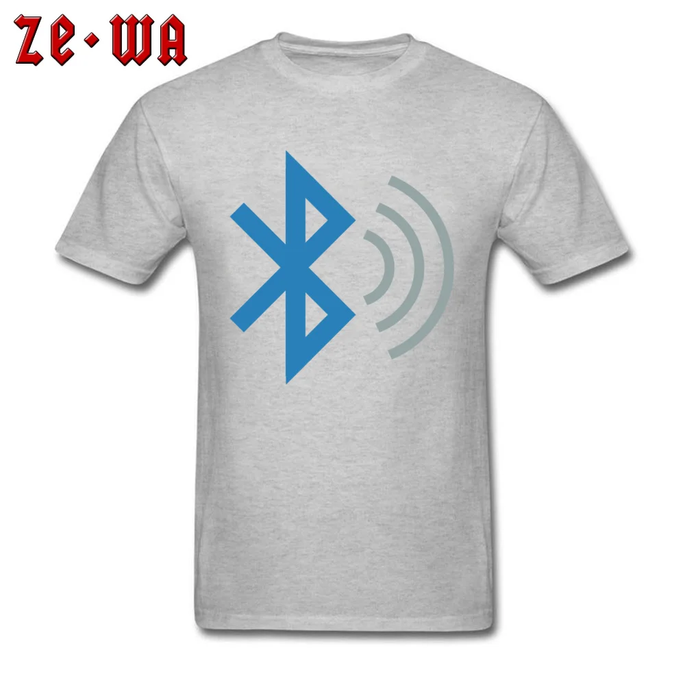 bluetooth 2 Custom Short Sleeve Tops Shirt Summer Fall Crew Neck 100% Cotton Mens T Shirts Custom T-Shirt Prevailing bluetooth 2 grey