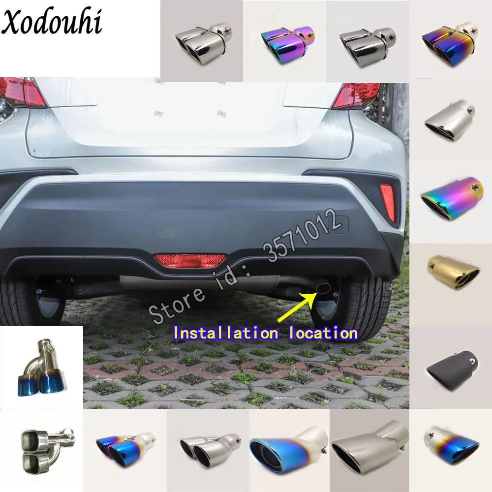

For Toyota C-HR CHR 2017 2018 car body cover muffler exterior back end pipe dedicate exhaust tip tail outlet ornament vent 1pcs