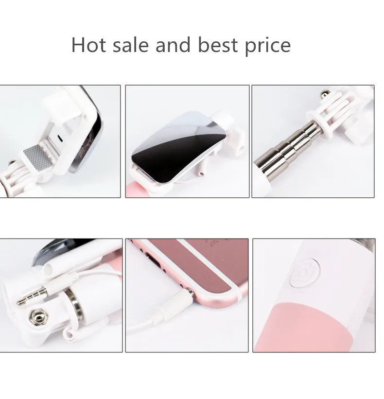 Wired gimbal Selfie Stick For iPhone 6 6S For Xiaomi Huawei Samsung (10)