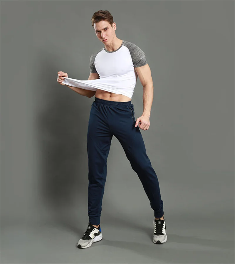 Мужские тренировочные брюки, повседневные леггинсы для фитнеса, мужские спортивные штаны, спортивная одежда, мужские компрессионные штаны, дышащие длинные брюки