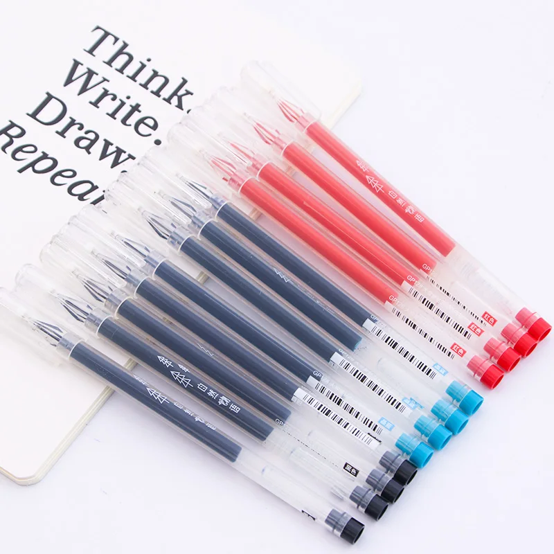 

12 Pcs/Set school supplies Diamond head sweet office gel pen stationary store Black/blue/red Ink Pen Student Writing Stationery