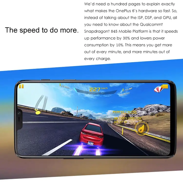 ONEPLUS 6 6GB RAM 64GB ROM Qualcomm Snapdragon 845 2.8GHz Octa Core 6.28 Inch 2.5D AMOLED Screen Dual Camera Android 8.1 4G LTE Smartphone
