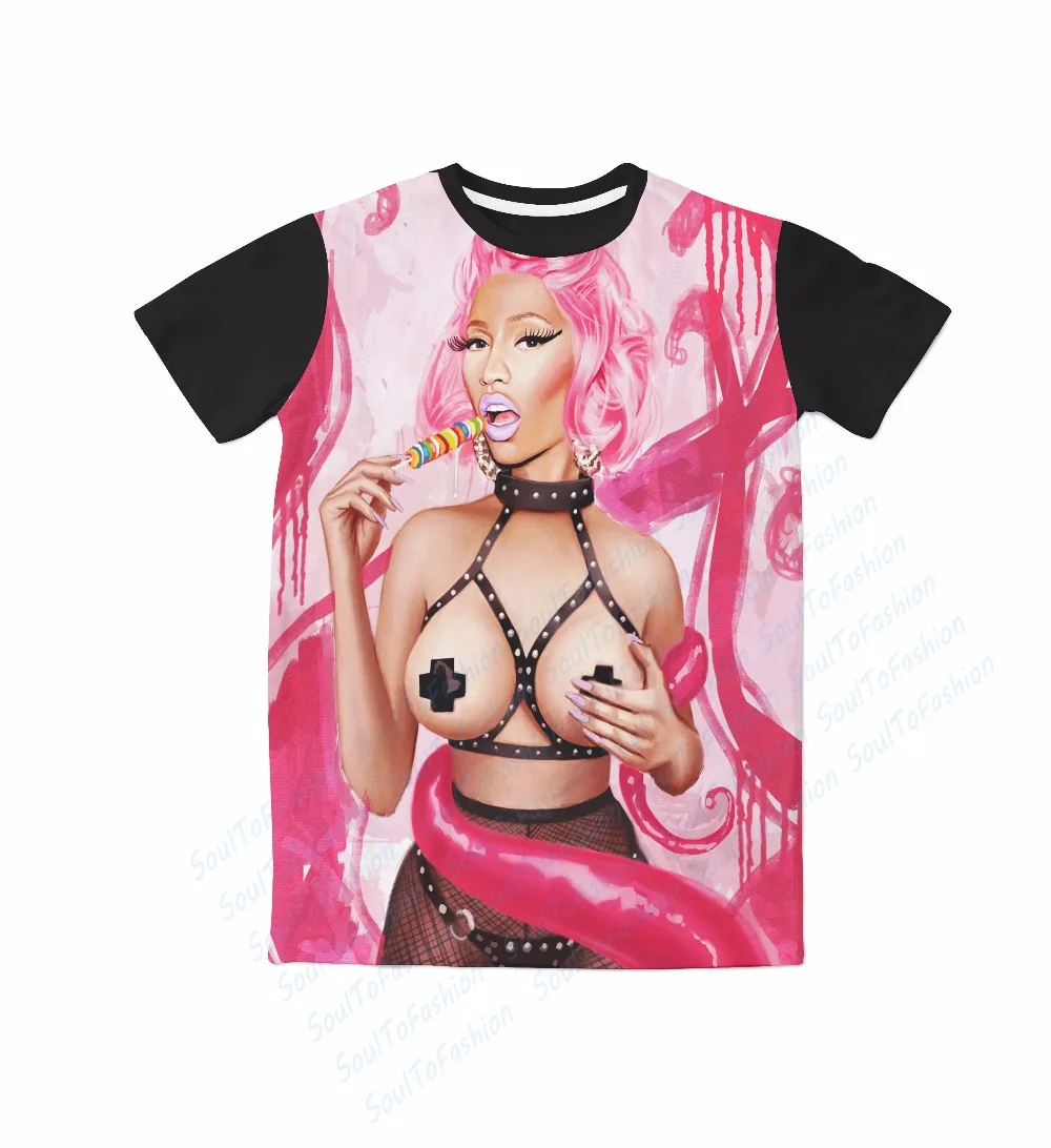 2 colores real de américa ee.uu. tamaño nicki minaj pink Friday 3d sublimación de impresión t-shirt por encargo plus size clothing