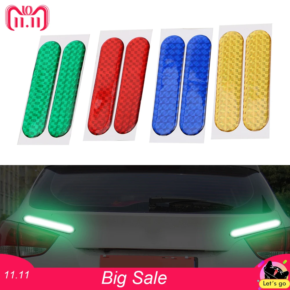 2pcs Reflective Strips Car-styling Car Reflective Stickers Warning Tape Safety Mark Car Door Sticker Decal 4 Colors 2pcs Reflective Strips Car-styling Car Reflective Stickers Warning Tape Safety Mark Car Door Sticker Decal 4 Colors