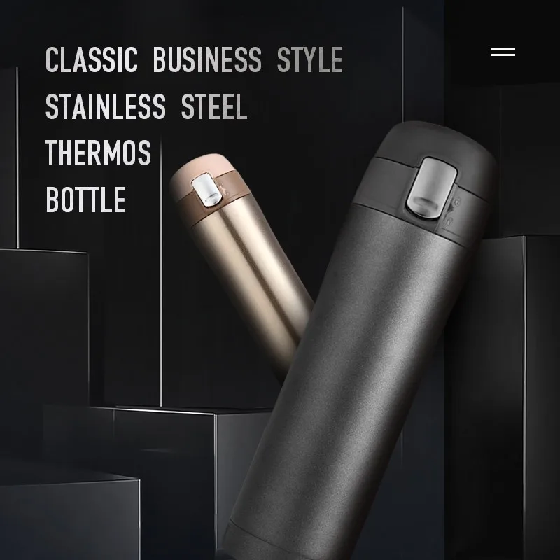 

450ml Stainless Steel Thermos Bottle Double Walled Insulated Vacuum Flask Coffee Mug Travel Drink Water Bottle Thermo Mug