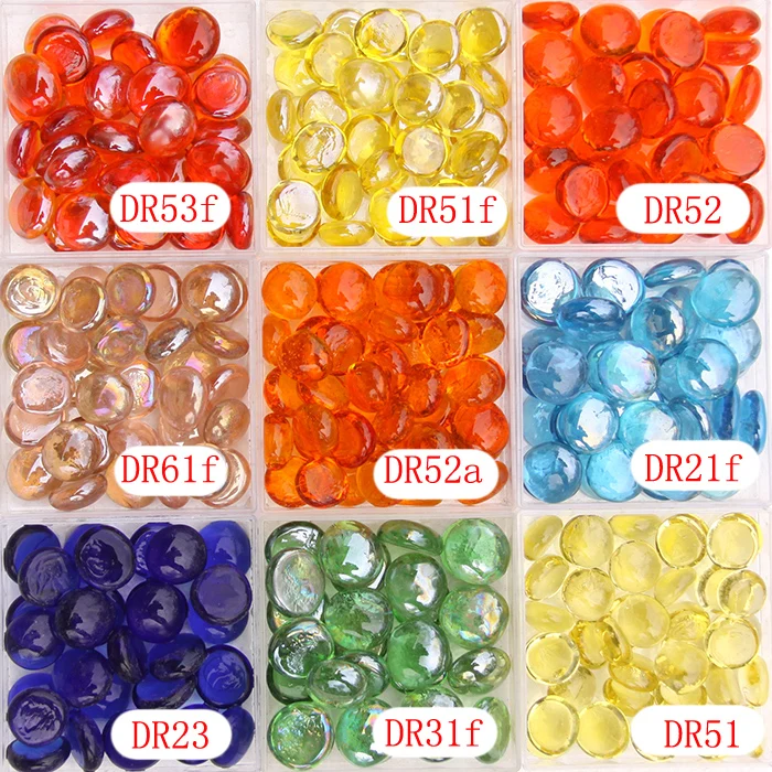 

200g/40pcs Medium 15-18mm Transparent Glass drops Nuggets Glass beads Glass gems Red Blue Green Yellow diy mosaic making craft