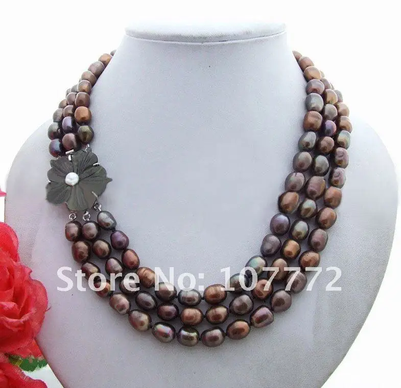 

9 x 10 MM Brown Baroque Pearl Necklace