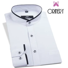 ORINERY новая весенняя Мужская рубашка с воротником "Мандарин", Высококачественная Однотонная рубашка с длинным рукавом, модная брендовая одежда