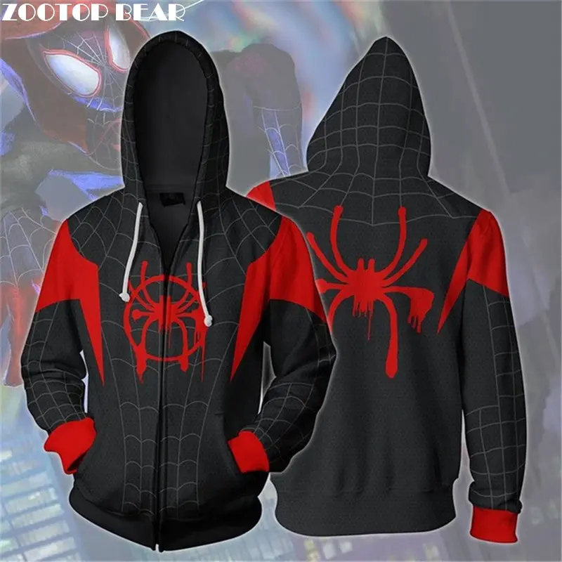 Red Spider EU Size 3D Zipper Hoodies Men Fashion Avengers Endgame Casual Sweatshirt Printed Pullover Fashion Marvel ZOOTOP BEAR