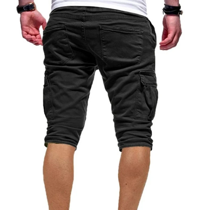 Популярные мужские короткие штаны с несколькими карманами, свободные дышащие мужские повседневные штаны для лета MSK66