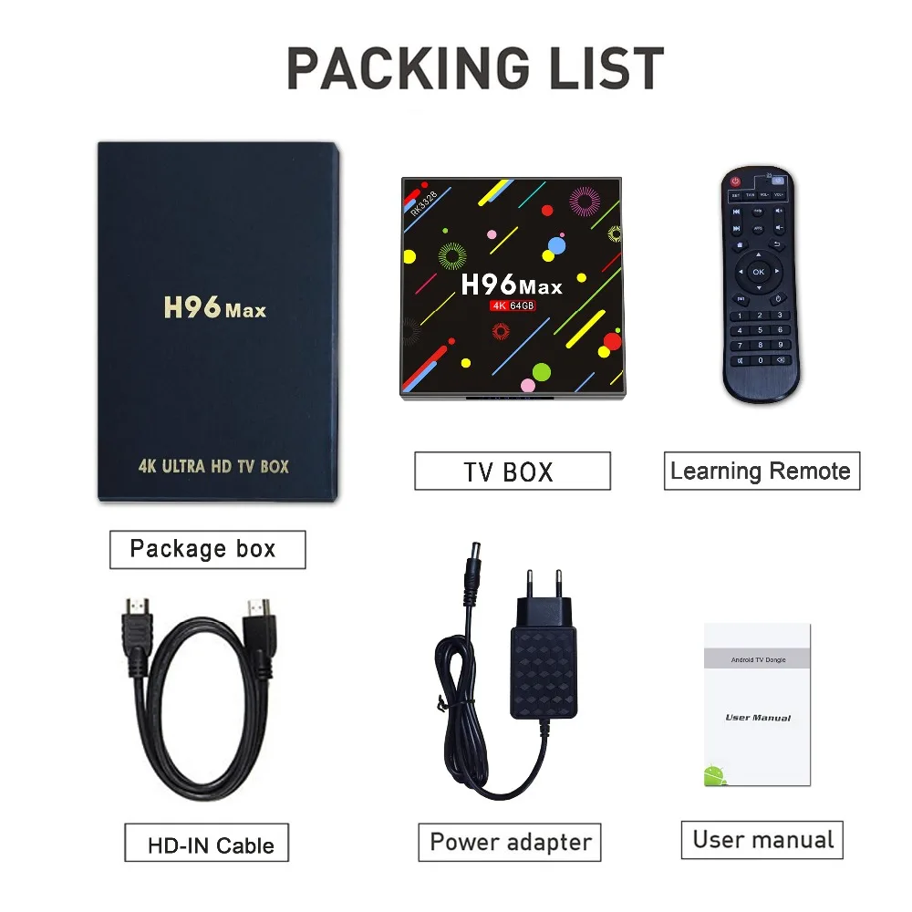 H96 Max arabic iptv box free tv no monthly fee 4G/64G android 7.1 channels subscription iptv 1000+ italy uk germany ip tv