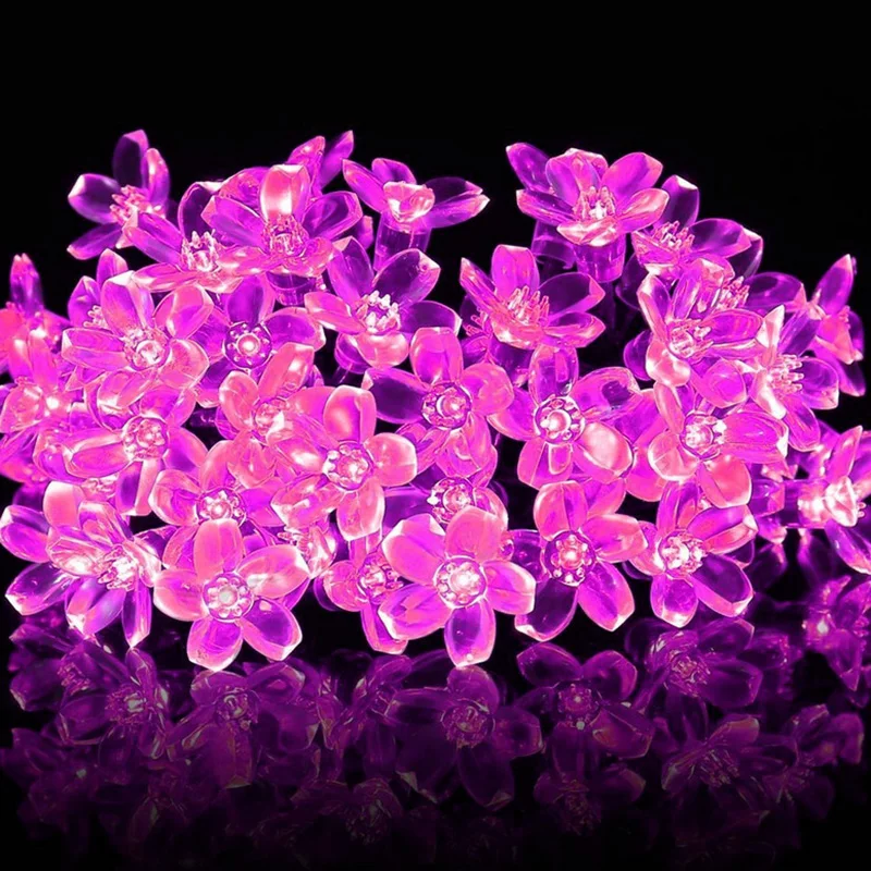 Chiclits LED Solar String Light 50led 7M Flower Fairy Lights Garlands Garden Christmas Trees Wedding Party Decor Lamp (14)