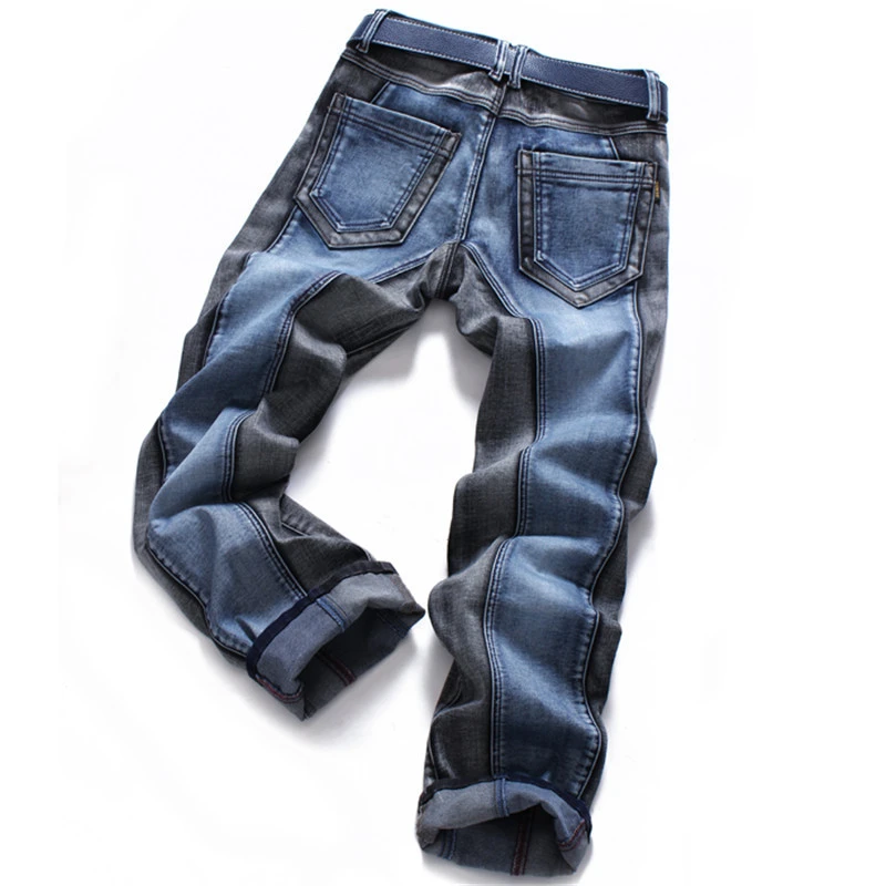 Мужские полосатые джинсы Харадзюку, повседневные байкерские узкие прямые хип-хоп брюки, мужские синие дизайнерские джинсы размера плюс