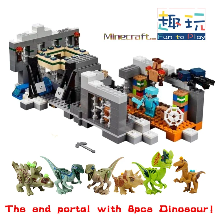 font b LEPIN b font The End Portal Jurassic Dinosaur Legoe Minecraft Building Blocks Batman