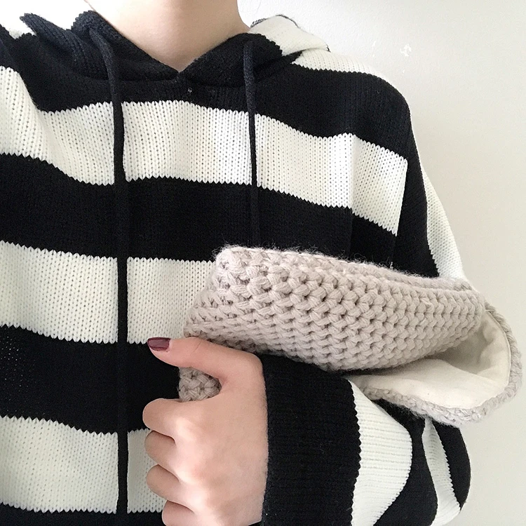 Mulheres kawaii tricô solto design curto bonito