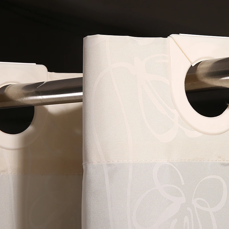 Najtaniej Jasny beż i biały wzór z kwiatowym nadrukiem, odporne na pleśń i wodoodporna tkanina poliestrowa makrocykliczna zasłona prysznicowa 5