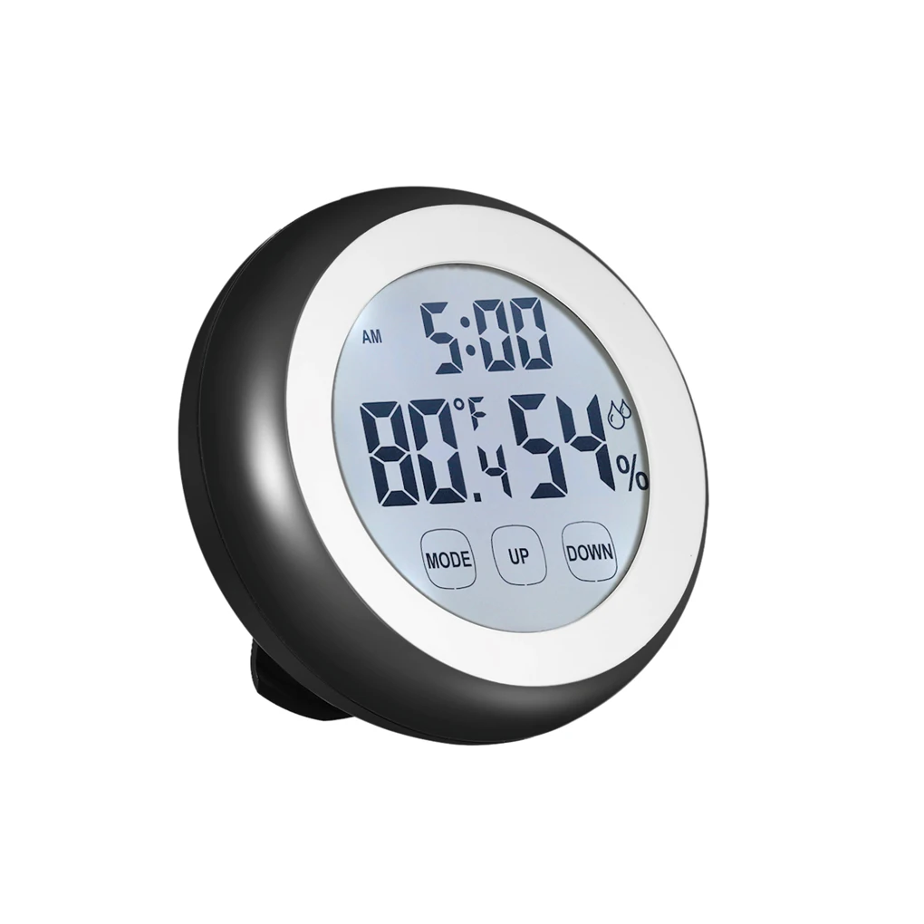 

Digital Thermometer Hygrometer Temperature Humidity Meter Alarm Clock Touch Key with Backlight