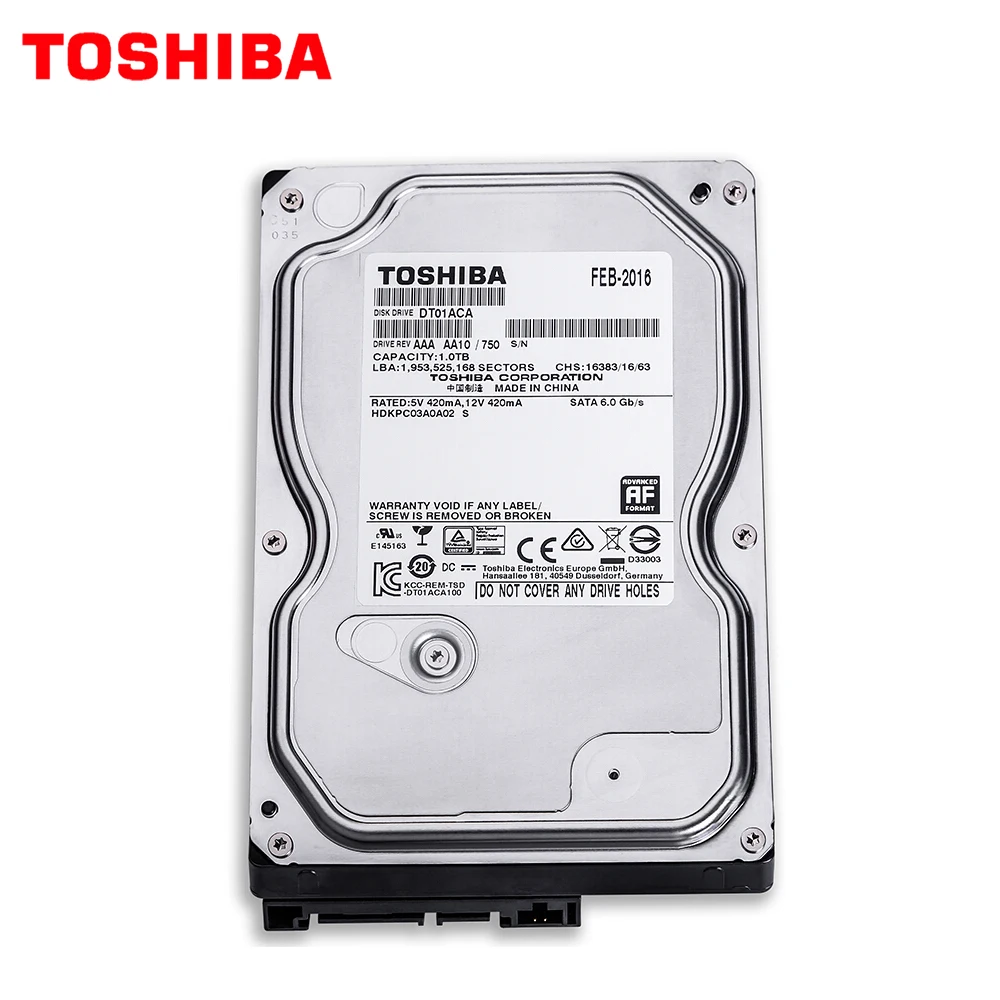 TOSHIBA 1 ТБ ЖЕСТКИЙ ДИСК ВНУТРЕННИЙ HD HDD 7200 об/мин 32 МБ кэш 3 5 &quotSATA3 для настольного ПК