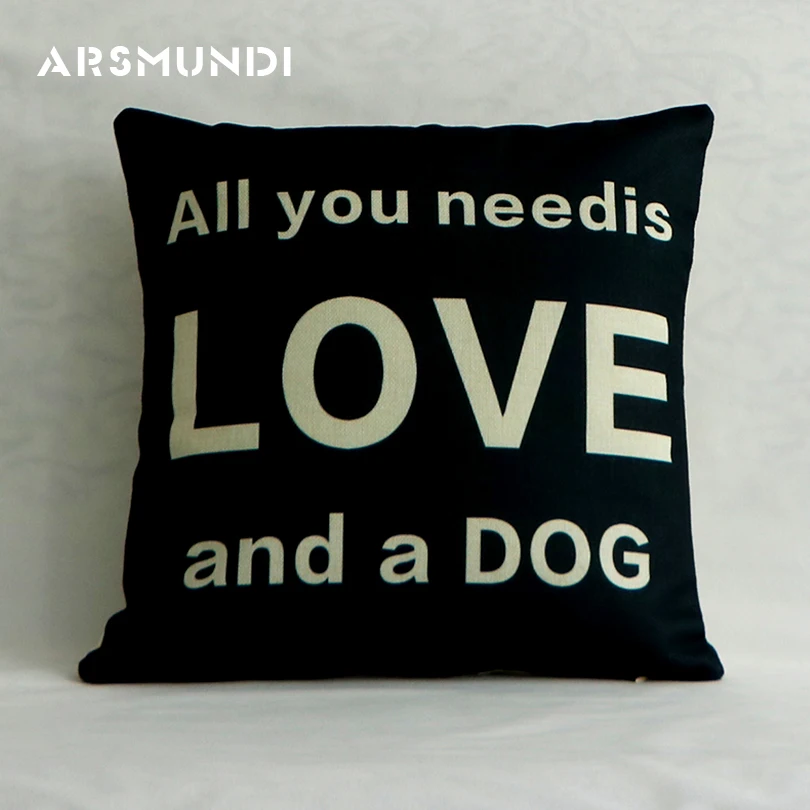 Buy English Words Love Pillowcase Soft Flax Letter