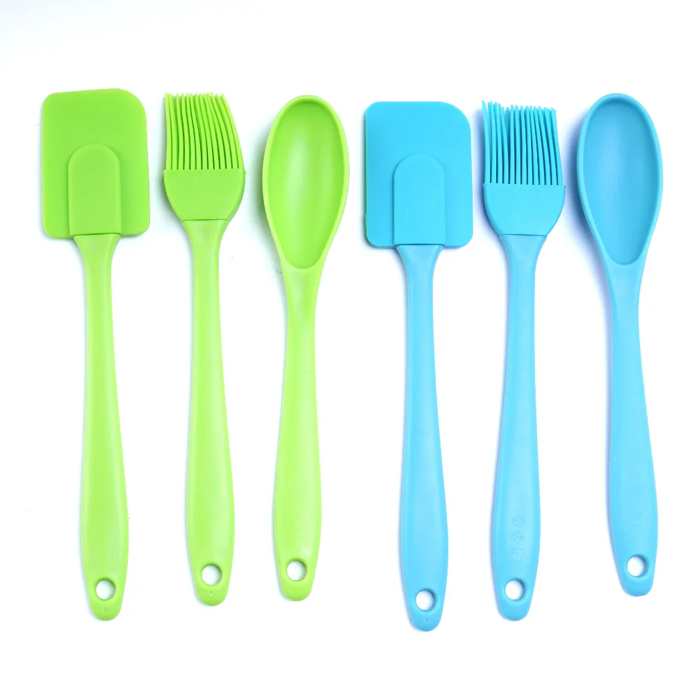

3PCS Silicone Spatula Spoon Brush Set Cooking Utensil Tool Kit Heat Resistant
