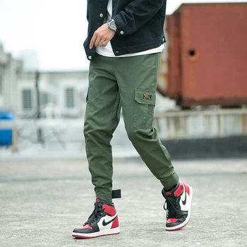 

Loldeal Casual Overalls Men's Trend Loose Hip Hop Feet Pants Pocket Harem Pants Trousers