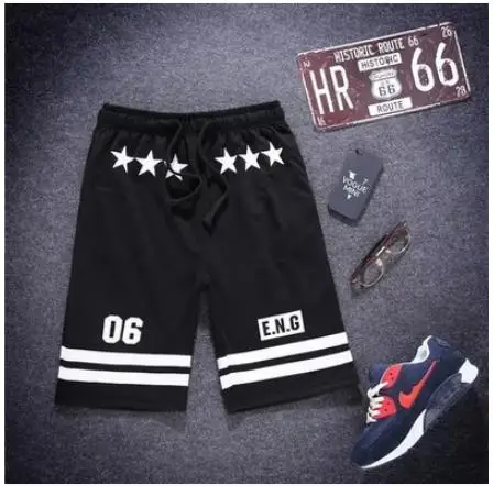 

NEW 2015 Summer men's casual thin gym street sweatpants boy loose mens beach hip hop elastic loose black cotton shorts