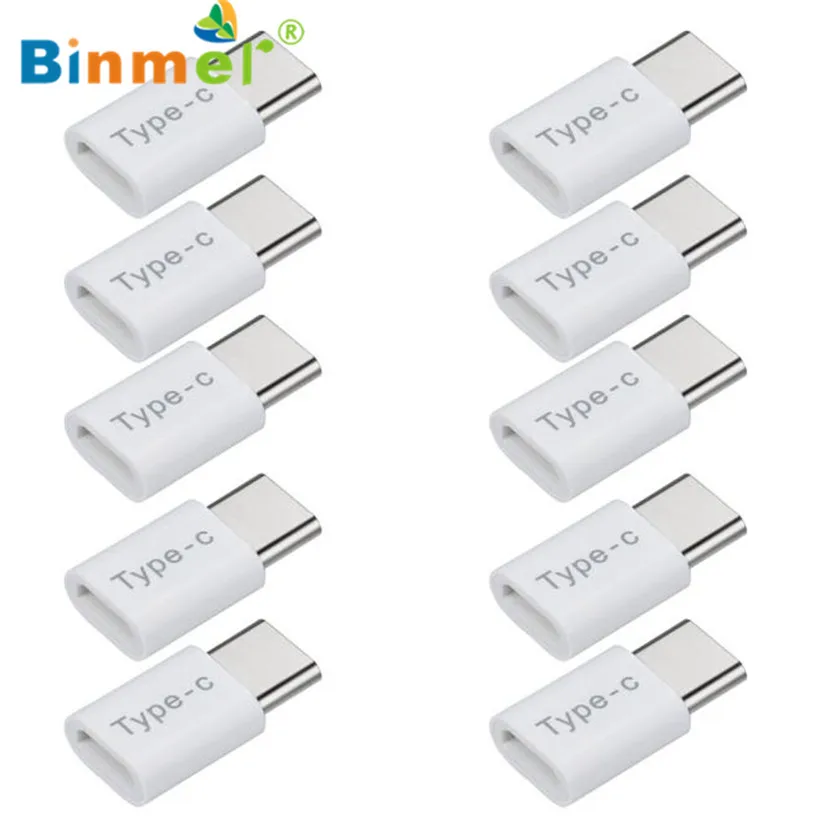 Binmer 2017 USB адаптер 10 шт. USB-C Тип-C на Micro USB данных зарядный адаптер для huawei P9 Freeshiping Sep 12