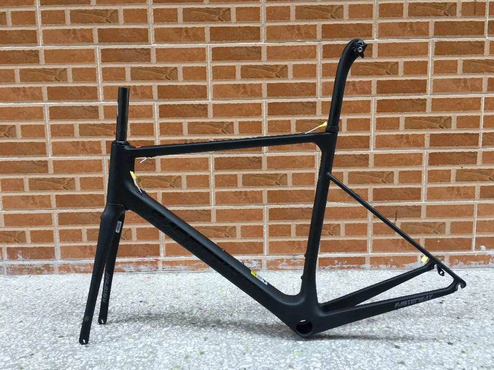Flash Deal 2018 taiwan brand FASTERWAY classic sliver grey with black super light carbon bike frame:frameset+seatpost+fork+clamp+headset 35