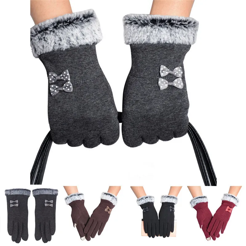 1Pair Winter Warm Screen Riding Drove Gloves for Women Winter Gloves Mittens guantes eldiven handschoenen 40FE2107