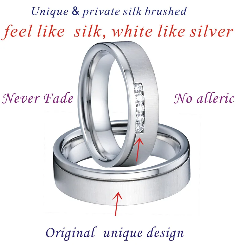 Обручальные кольца из нержавеющей стали для мужчин и женщин, серебряные, белые, золотые