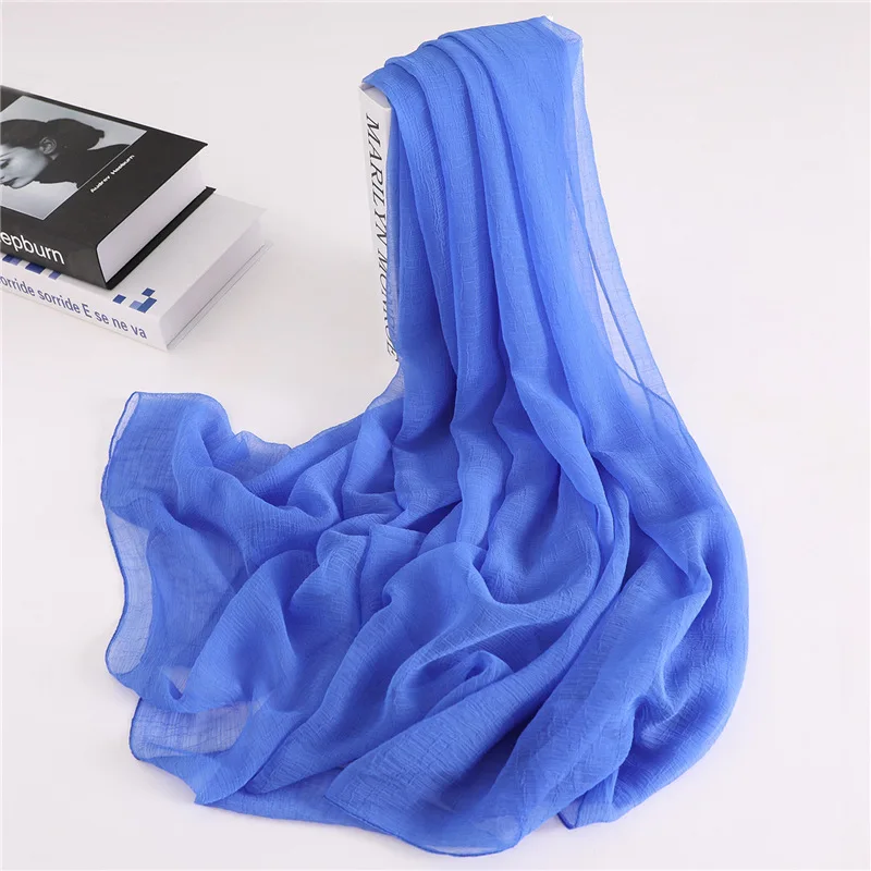 

2019 designer brand women scarf summer Crocodile fold silk scarves for lady shawls wraps pashmina female bandana foualrd hijabs
