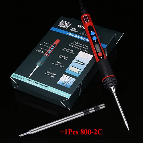 Регулируемая температура 5 в 10 Вт USB паяльник цифровой ЖК-дисплей soldeerbet паяльник оловянные сварочные инструменты - Цвет: With 800-2C