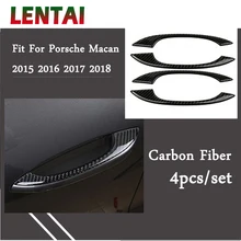 LENTAI 4x Авто Стайлинг углеродное волокно, наружные двери с жалюзийными решётками ручка тянуть накладка Стикеры для Porsche Macan аксессуары