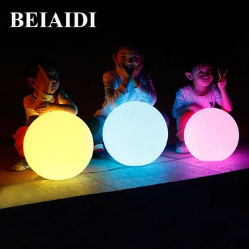 

BEIAIDI IP68 Waterproof RGB LED Floating Ball illuminated swimming pool ball light USB Rechargeable Led Night Light With Remote