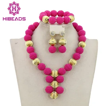 

Lovely Nigerian Party Beads Blue Balls Necklace Bracelet Earrings Set African Wedding Beads Jewelry Set Free Shipping ABK020