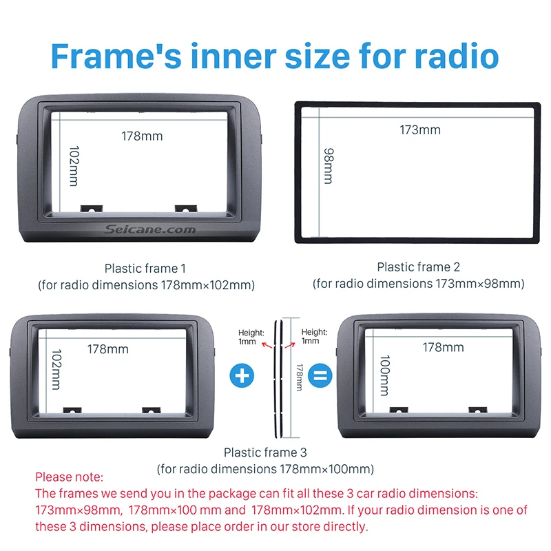 Seicane Идеальный черный двойной Дин Радио Фризовая отделка комплект для 2005 FIAT CROMA стерео тире CD Frame Панель отделкой установка комплект