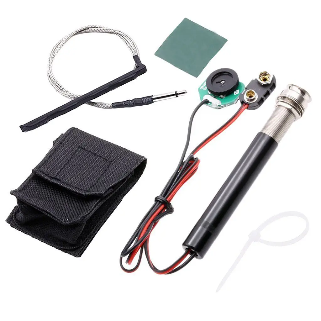 

HLBY 1 pcs Active Volume Endpin Jack Preamp Piezo Pickup Kit for Acoustic Guitar Ukulele