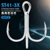 20pc/Box Super Sharp ORIGIN Hook Treble Fishing Hooks 2/4/6/8/10# High Carbon Steel 82MN Treble Hooks Fishing Tackle ST41-3X-CP ► Photo 1/6