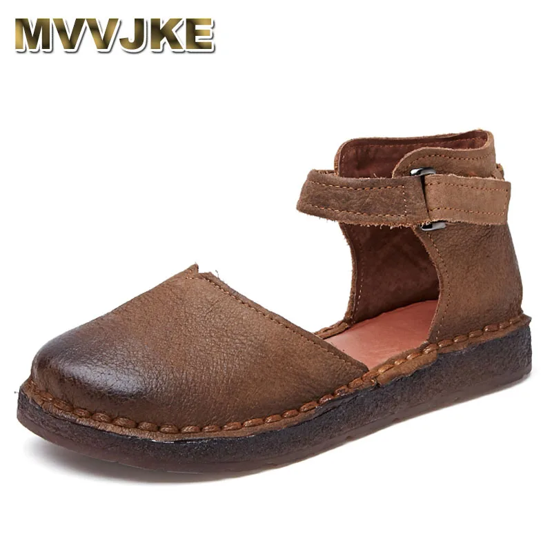 

MVVJKE 2018 Ballet Women Genuine Leather Shoes Woman Flat Soft Flexible Round Toe Nurse Casual Fashion Loafer Driving Shoes