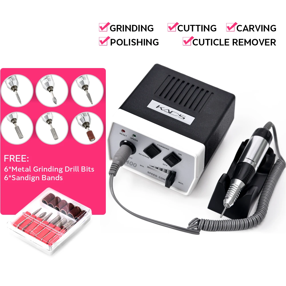 35 W Negro eléctrica uñas arte máquina de perforación de uñas de manicura pedicura archivos eléctrico manicura taladro y accesorio - 3
