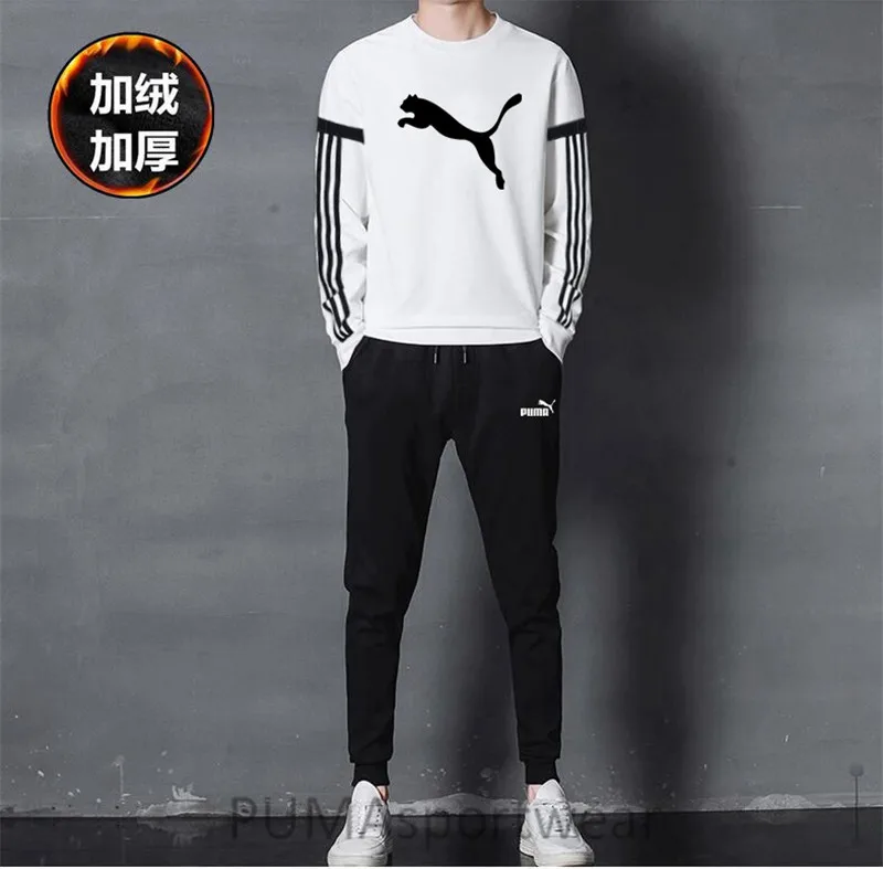 

New Arrival PUMA Classics Logo Men's and Women's Pullover Hoodies and Pants Sweatshirt Set Sportswear Size M-4XL