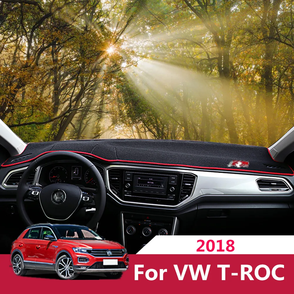 

For Volkswagen VW T-ROC T ROC 2018 Car Dashboard Avoid Light Pad Cover Mat Non Slip Anti-UV Carpet Interior Decoration Accessory