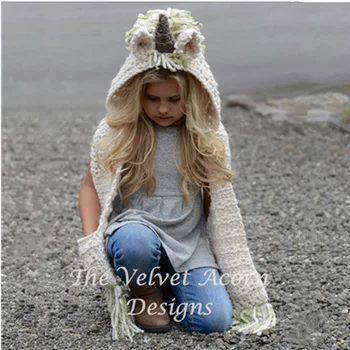 

Cartoon Unicorn Child Hat Autumn Winter Warm Children Bomber Hats Lovely Kid Girl Boy Knitting Wool Cap Knitting Wool Wraps
