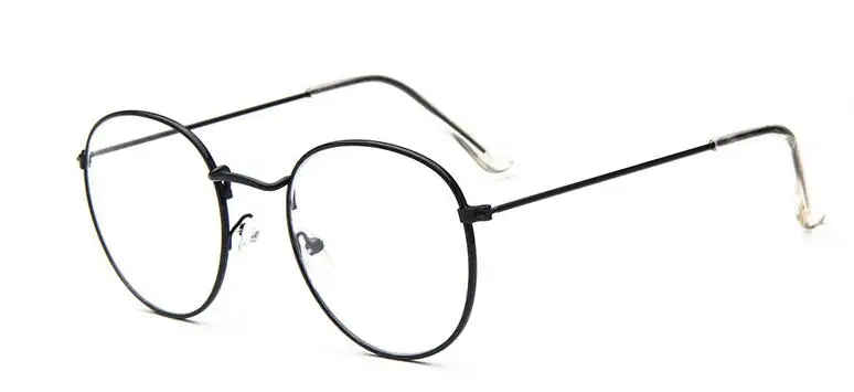 Золотая круглая оправа для очков, винтажные очки, женские очки для близорукости, оправа для очков, мужские очки, оправа для оптических очков, мужские очки - Цвет оправы: C1 black frame
